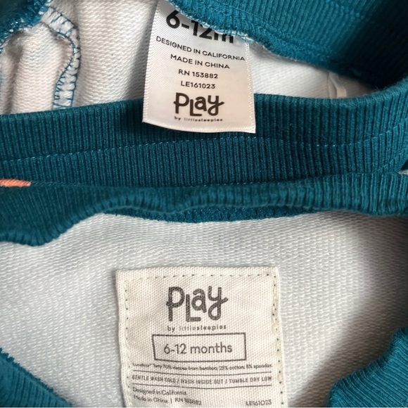 Play by Little Sleepies Dinosaur Print Kids Outfit Set - Teal 6-12 months - Picture 6 of 6